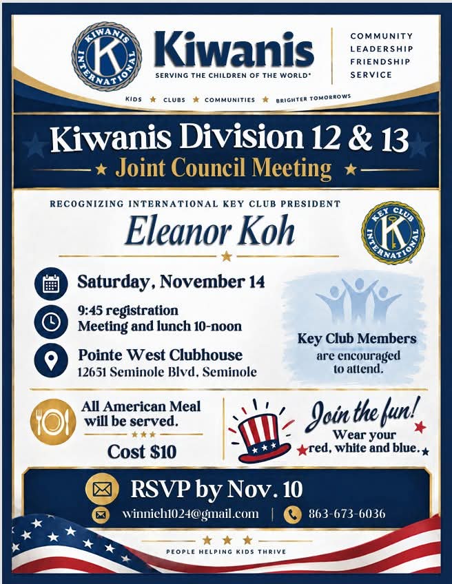 2026-27 Kiwanis Florida District Division 13 Council Meeting (DCM)